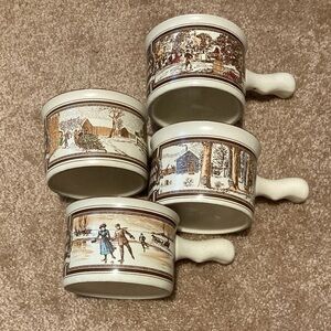 1986 Watkins Almanac Vintage soup bowls Jan 1902. March 1904. Dec 1904 Aug 1908